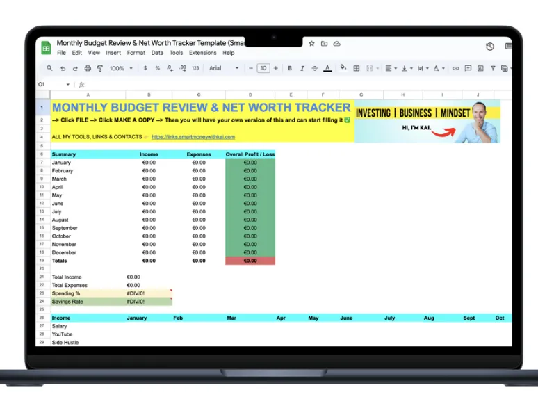 Net Worth & Budget Tracker Template
